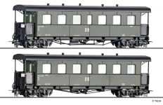Tillig 03996 - H0e - 2-tlg. Set Personenwagen KB4ip, DR, Ep. III